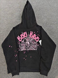 Sp5der Angel Number 666 Hoodie Black/Pink
