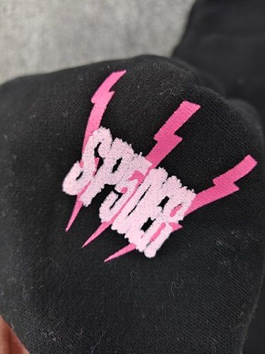 Sp5der Angel Number 666 Hoodie Black/Pink