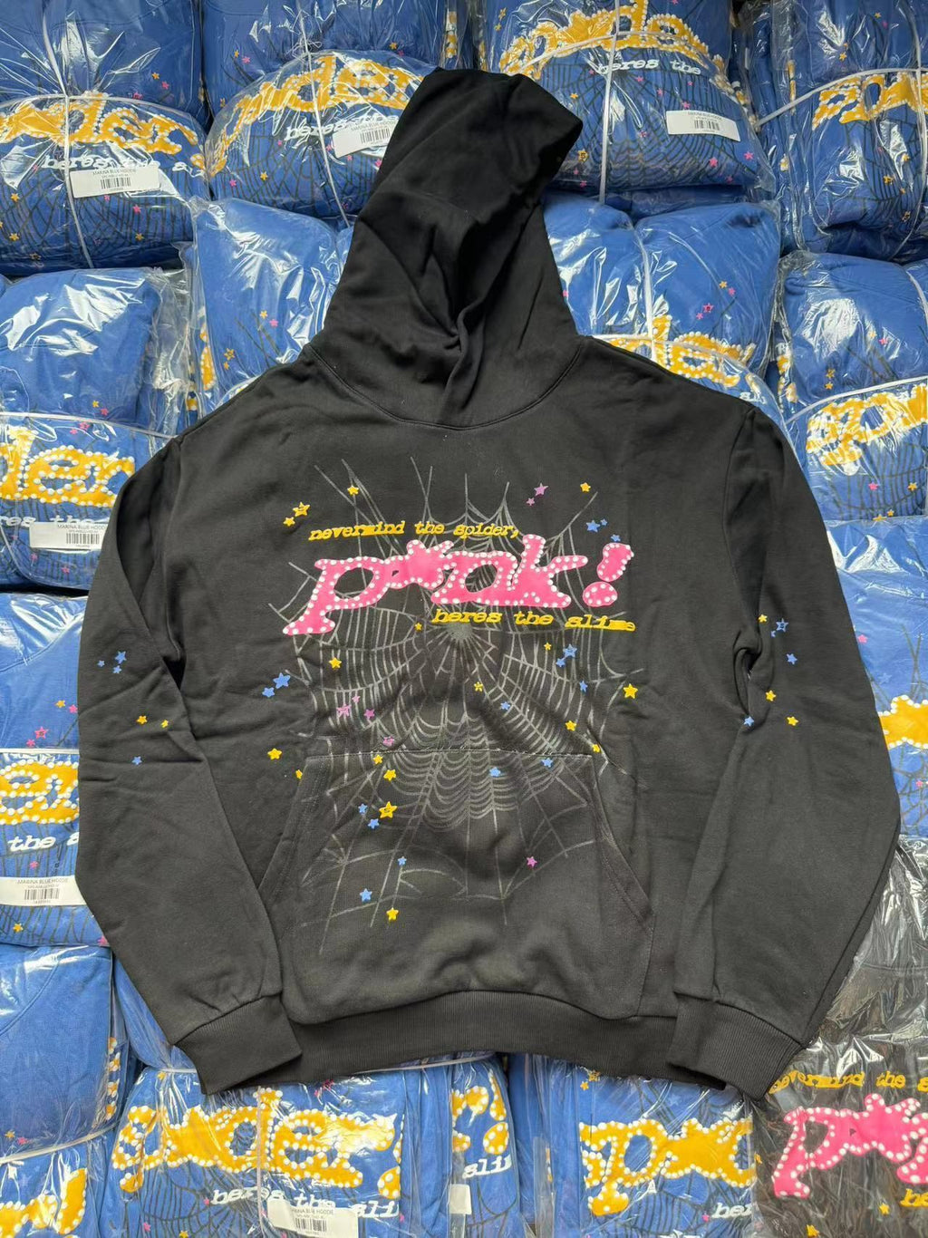Sp5der P*NK Hoodie Black