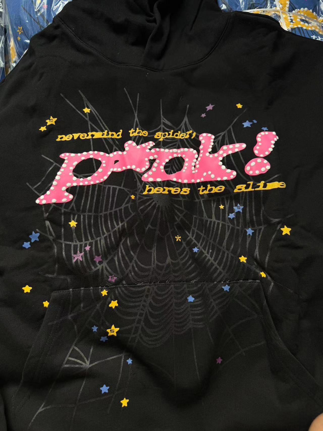 Sp5der P*NK Hoodie Black